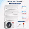 Climatisation Tri-split 1 unité extérieure TRIAL 80 + 3 unités intérieures Alys Net 25 Ariston