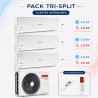 Climatisation Bi-split 1 unité extérieure Trial 80 + 2 unités intérieures de 3,5 kW Alys Net 25 Ariston