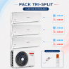 Climatisation Tri-split 1 unité extérieure Quad 110 + 3 unités intérieures Alys Net 35 Ariston