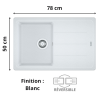 Évier 1 cuve + égouttoir 80 cm Basis BFG 611-78 Franke