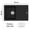 Évier 1 cuve + égouttoir 80 cm Basis BFG 611-78 Franke