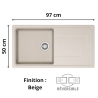 Évier 1 cuve + égouttoir 100 cm Titan 611-97 Franke