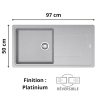 Évier 1 cuve + égouttoir 100 cm Titan 611-97 Franke