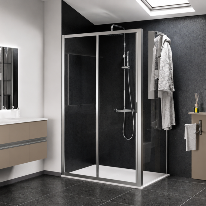 Porte de douche coulissante + 1 fixe Lunes 2.0 2P Novellini