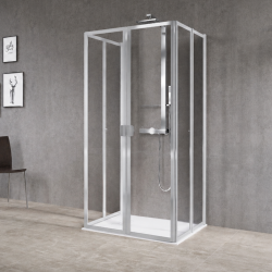 Paroi de douche 6 panneaux pliants Free 2 U version haute Novellini