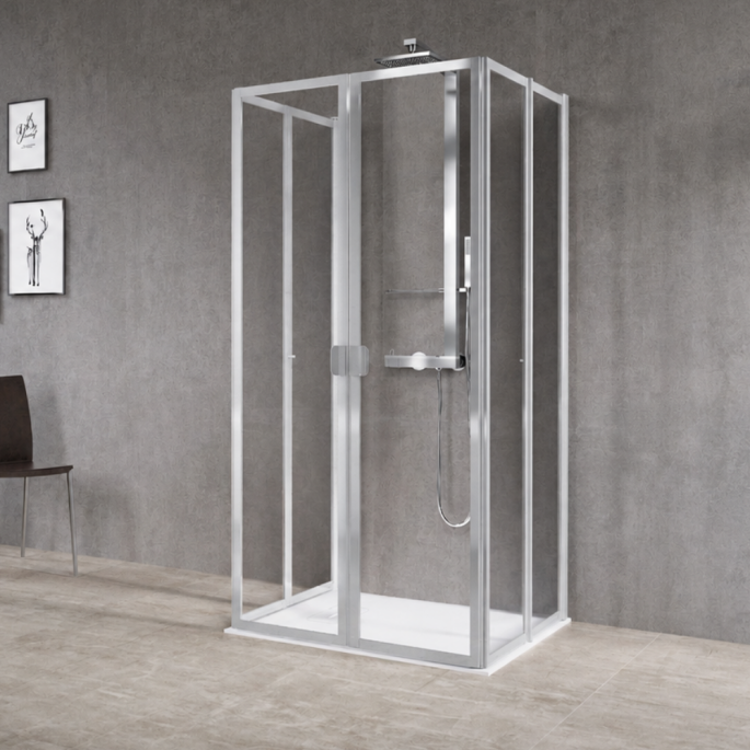 Paroi de douche 6 panneaux pliants Free 2 U version haute Novellini
