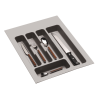 Pack cuisine linéaire – meubles bas et haut + Plan de travail + Crédence + Accessoires - Gris anthracite & Bois
