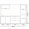 Pack cuisine linéaire – meubles bas et haut + Plan de travail + Crédence + Accessoires - Blanche & Bois