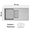 Évier 1 bac + égouttoir + 1 vide sauce 100 cm Titan TTD 651 Franke