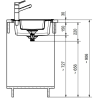 Évier 1 bac + égouttoir + 1 vide sauce 100 cm Titan TTD 651 Franke