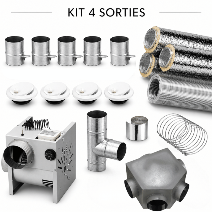 Pack distribution air chaud 4 sorties