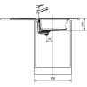 Évier 1 bac + égouttoir 100 cm Basis 611-97 Franke