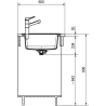 Évier 1 bac + égouttoir 100 cm Basis 611-97 Franke