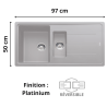 Évier 1 bac + vide sauce + égouttoir 100 cm Basis BFG 651 Franke