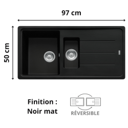 Évier 1 bac + vide sauce + égouttoir 100 cm Basis BFG 651 Franke