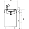 Évier 1 bac + vide sauce + égouttoir 100 cm Basis BFG 651 Franke