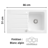 Évier 1 bac + égouttoir 90 cm Architectura 50 Villeroy & Boch
