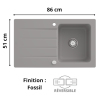 Évier 1 bac + égouttoir 90 cm Architectura 50 Villeroy & Boch