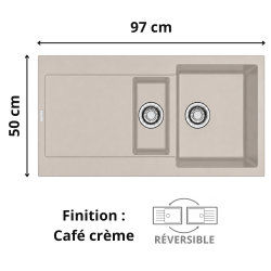 Évier 1 bac + vide sauce + égouttoir 100 cm Maris MRG 651 Franke