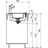 Évier 1 bac + vide sauce + égouttoir 100 cm Maris MRG 651 Franke