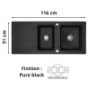 Évier 2 bacs + égouttoir 120 cm Architectura 80 Villeroy & Boch