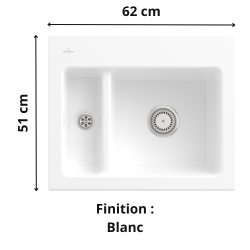 Évier 2 bacs 60 cm Subway 60 XM Villeroy & Boch