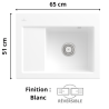 Évier de cuisine 1 bac + égouttoir 65 cm Subway 45 Compact Villeroy & Boch