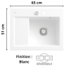 Évier de cuisine 1 bac + égouttoir 65 cm Subway 45 Compact Villeroy & Boch
