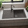 Évier de cuisine Zia XL 6S Silgranit Blanco - Finition gris volcan