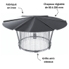 Chapeau chinois inox réglable anti-oiseau Poujoulat