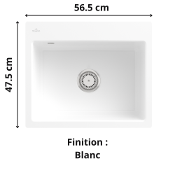 Évier de cuisine 1 bac 55 cm Subway 60 S Flat Villeroy & Boch