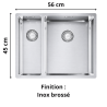 Évier de cuisine sous plan 2 bacs 55 cm Box BXX 160-34-16 Franke