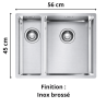 Évier de cuisine sous plan 2 bacs 55 cm Box BXX 160-34-16 Franke