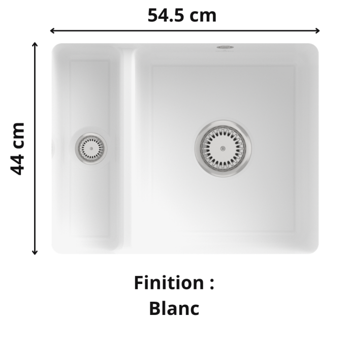 Évier sous plan 2 bacs 55 cm Subway 60 XU Villeroy & Boch