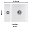 Évier sous plan 2 bacs 55 cm Subway 60 XU Villeroy & Boch