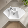 Évier d'angle 2 bacs + vide sauce + égouttoir 100 cm Solo Villeroy & Boch