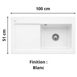 Évier 1 bac + égouttoir 100 cm Subway Pure 60 XL Villeroy & Boch