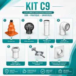 Kit raccordement C9 pour chaudière à condensation étanche