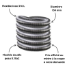 Tubage flexible double inox diamètre 150 à la coupe - Edilinox