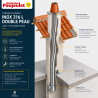 Tubage flexible Poujoulat Diamètre 180 Starflex Inox Double peau lisse Polycombustible