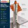 Tubage flexible Poujoulat Diamètre 130 Starflex Inox Double peau lisse Polycombustible