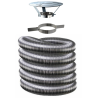 Kit tubage flexible double peau inox diamètre 130 + collier + chapeau Edilinox