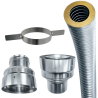 Kit flexible isolé inox diamètre 80 + collier + raccord Edilinox