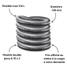 Tubage flexible double inox diamètre 100 à la coupe - Edilinox