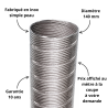 Flexible inox simple peau Poujoulat gaz fioul Ø140