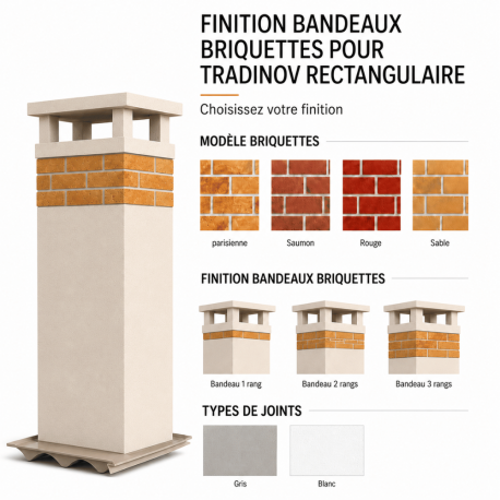 Plus-value Finition bandeaux briquettes - pour Tradinov carrée Poujoulat
