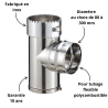 Té avec tampon d'obturation raccordement flexible polycombustible Poujoulat