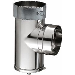 Té avec purge spécial raccordement flexible polycombustible Poujoulat