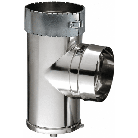 Té avec purge spécial raccordement flexible polycombustible Poujoulat