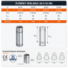Element réglable de 39 à 64 cm PGI Poujoulat 80 / 130